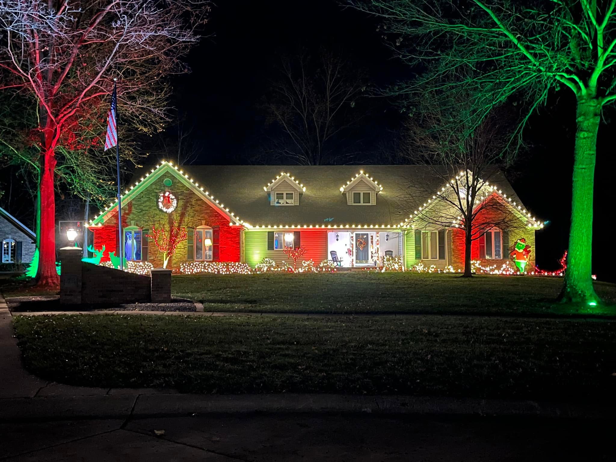 Large home with warm white C9 outlining every peak